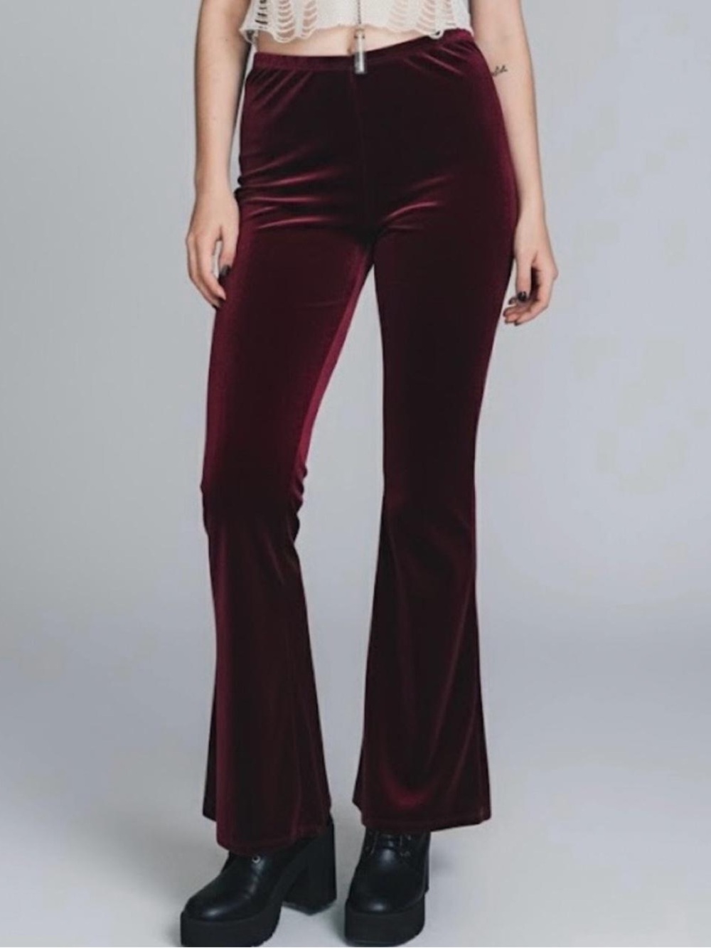 Christie Brooks Girls' Velvet Burgundy Formal Pants